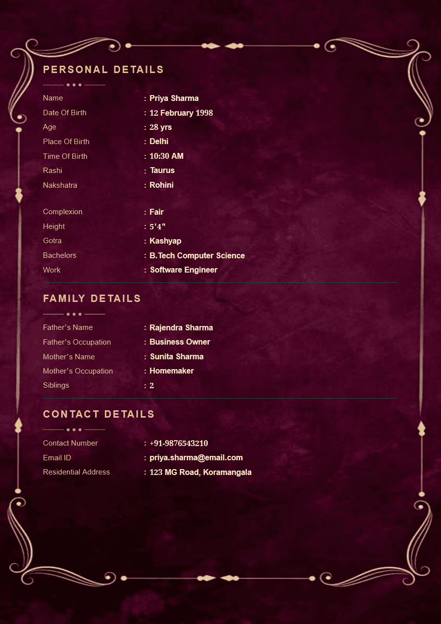 Burgundy Filigree