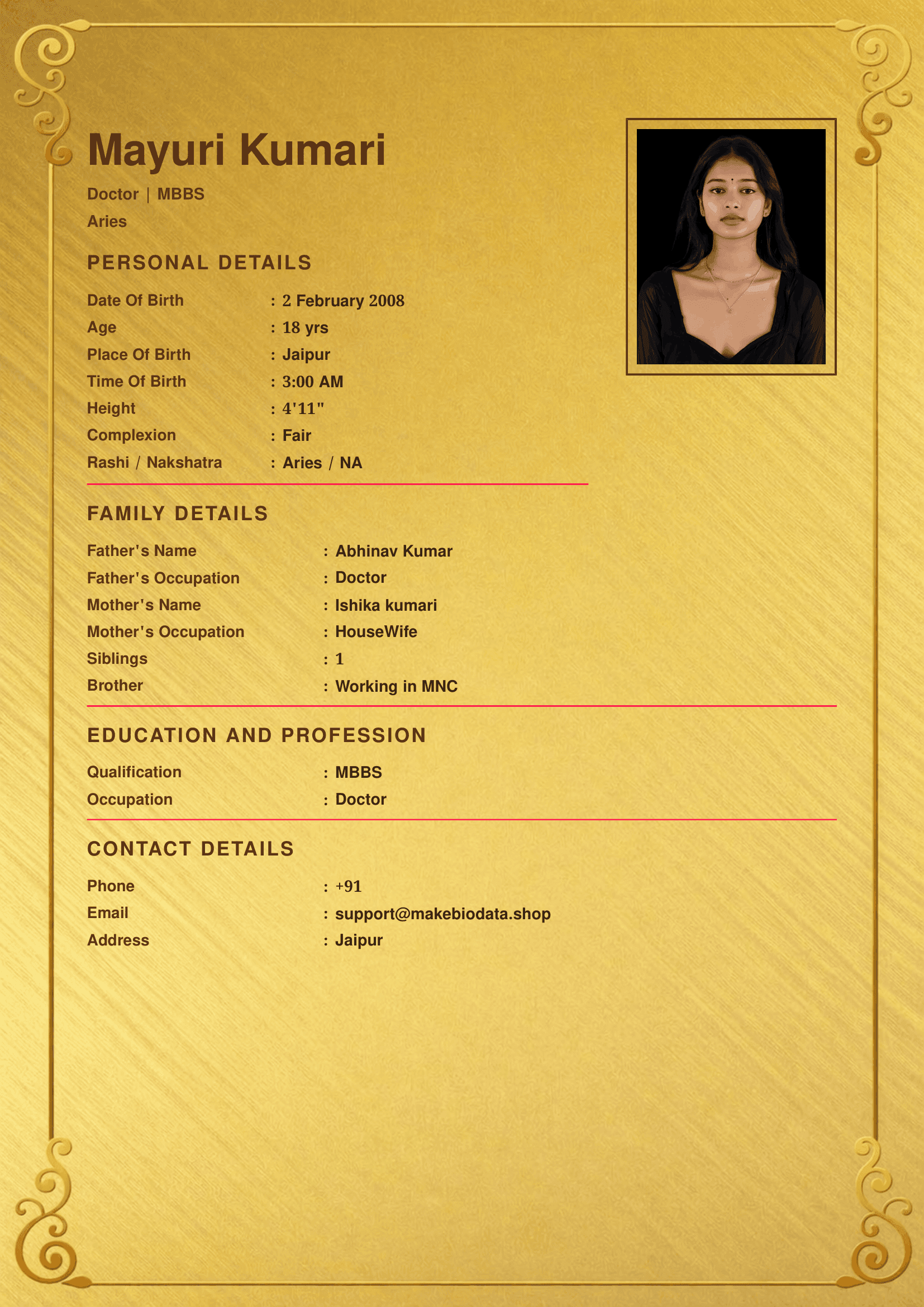 Golden Foil template